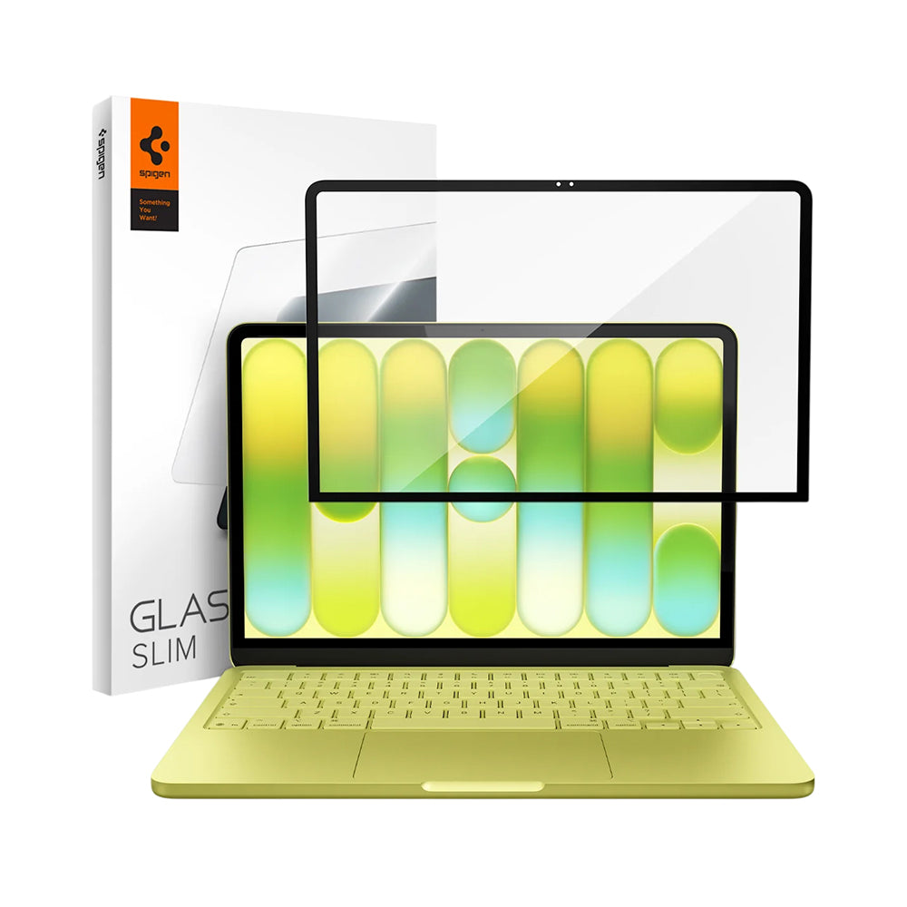 Folia ochronna na ekran Spigen GlastR Slim do Apple MacBook Neo 13 cali, szkło hartowane, czarna AGL11669