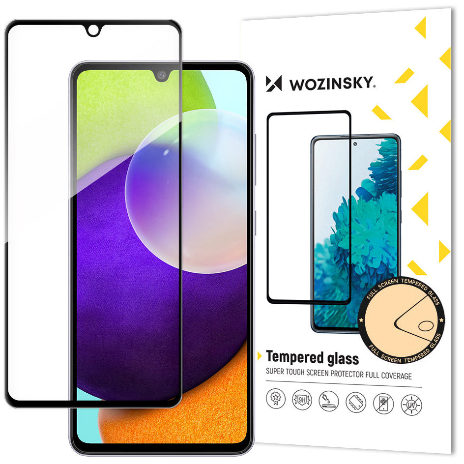 Folia ochronna WZK na ekran dla Samsung Galaxy A33 5G A336, Hartowane szkło, Pełne klejenie, Czarna