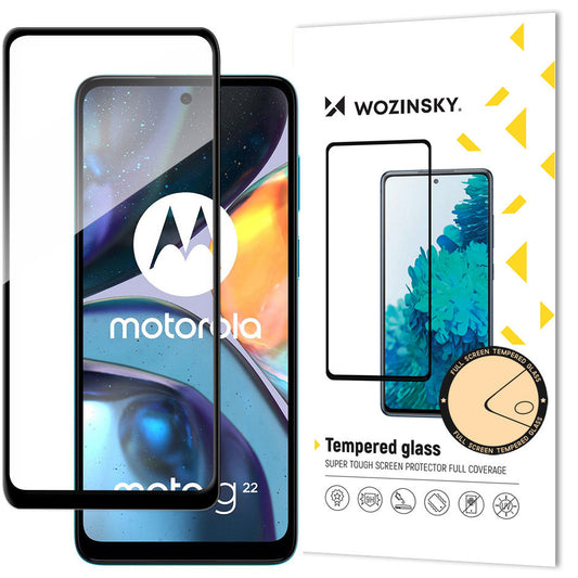 WZK Screen Protector dla Motorola Moto G22, szkło, pełny klej, czarny