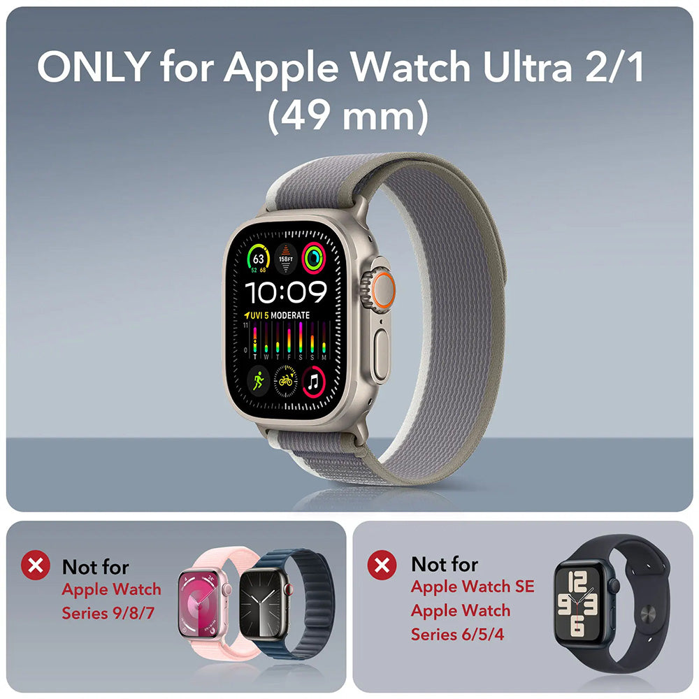 Folia ochronna ESR Armorite dla Apple Watch Ultra Series, Zestaw 2 sztuki, Hartowane szkło, Brązowy