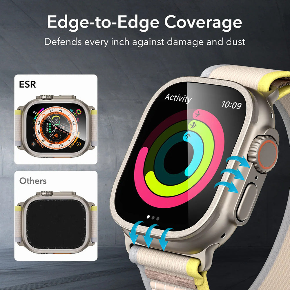 Folia ochronna ESR Armorite dla Apple Watch Ultra Series, Zestaw 2 sztuki, Hartowane szkło, Brązowy