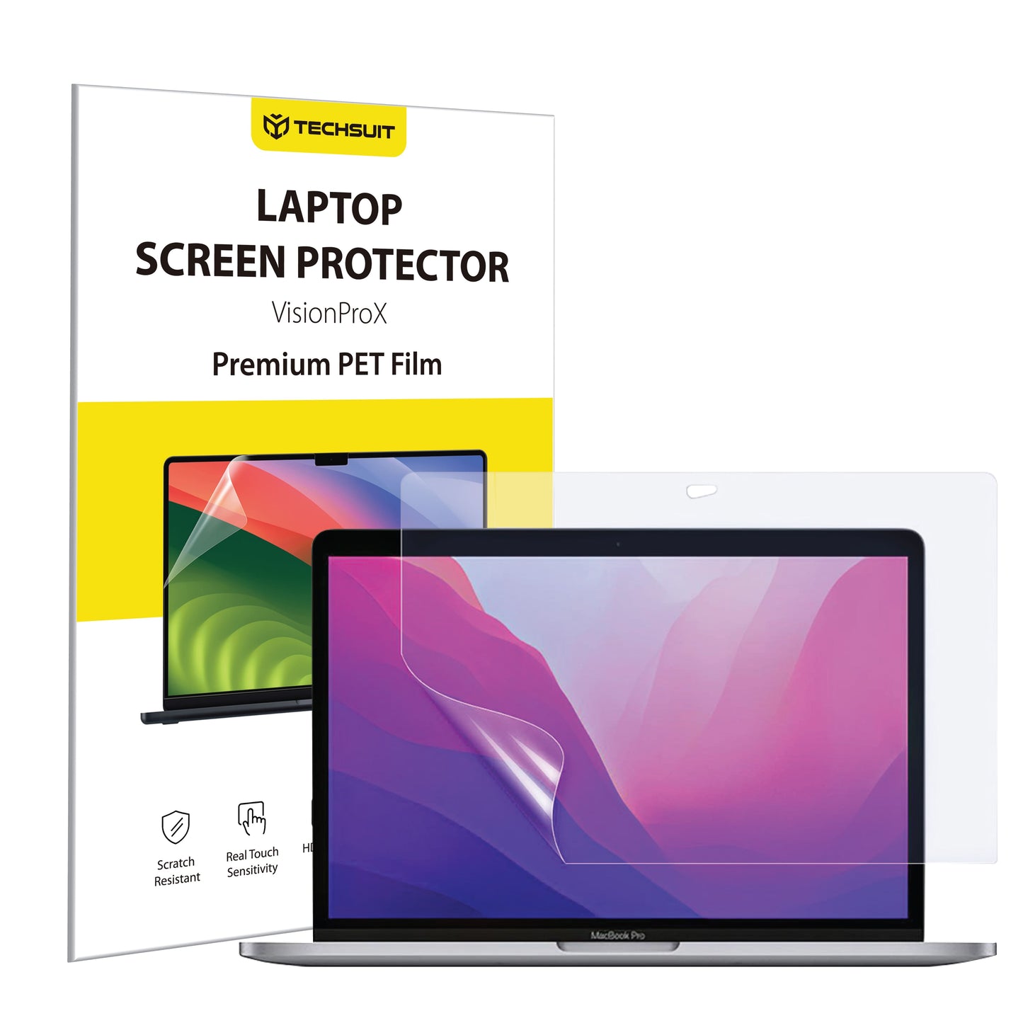 Matowa folia ochronna przeciw niebieskiemu światłu Techsuit VisionProX dla Apple MacBook Pro 13 cali (2022) / (2020) / (2019) / (2018) / (2016), Plastikowa