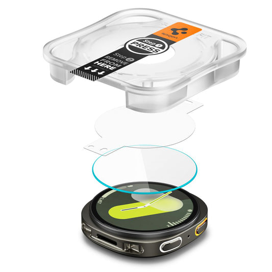Folia Ochronna Spigen GlastR EZ FIT dla Samsung Galaxy Watch8 40mm, Zestaw 2 sztuki, Szkło Hartowane AGL09876