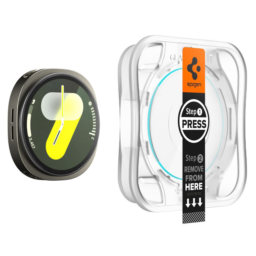 Folia Ochronna Spigen GlastR EZ FIT dla Samsung Galaxy Watch8 40mm, Zestaw 2 sztuki, Szkło Hartowane AGL09876