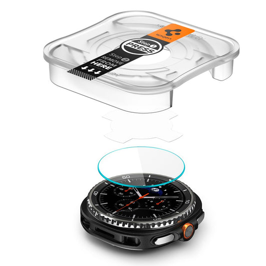 Folia Ochronna Spigen GlastR EZ FIT dla Samsung Galaxy Watch8 Classic, Zestaw 2 sztuki, Szkło Hartowane AGL09877