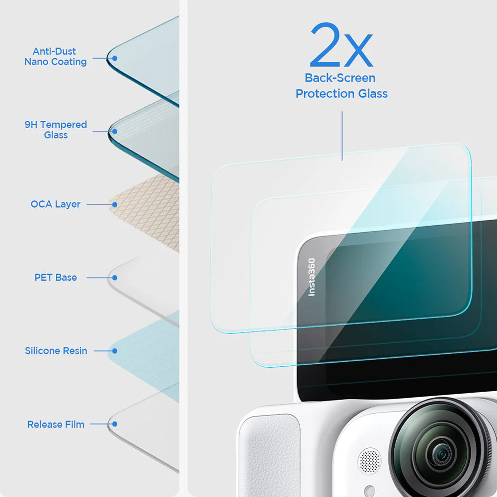 Folia Ochronna do Ekranu Spigen GlastR Slim dla Insta360 Go Ultra, Hartowane Szkło, Zestaw 2 sztuki AGL11171