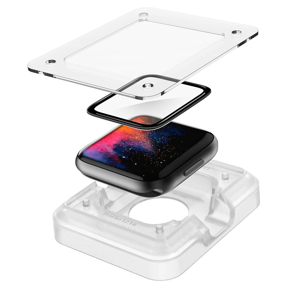 Folia ochronna Spigen ProFlex EZ FIT dla Apple Watch 44mm Series, zestaw 2 sztuki, elastyczne szkło, czarna