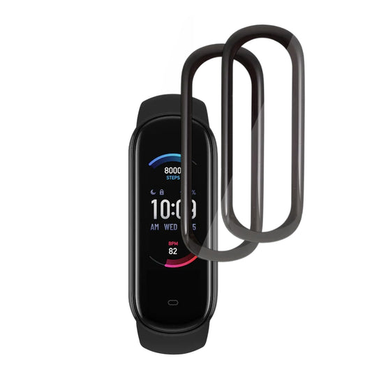 Folia Ochronna Techsuit Nano Flex dla Amazfit Band 5, Zestaw 2 sztuki, Plastik, Czarna
