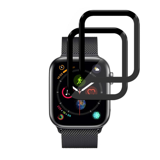 Folia Ochronna Techsuit Nano Flex do Apple Watch 44mm Series, Zestaw 2 sztuki, Plastik, Czarna
