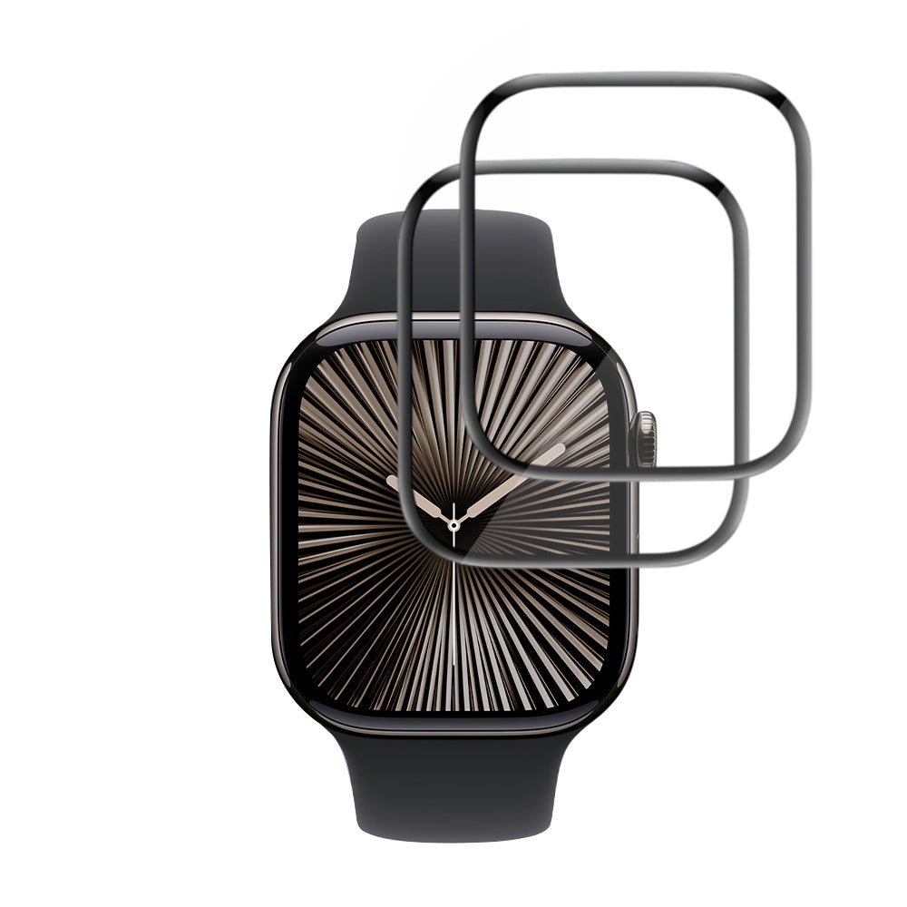 Folia ochronna Techsuit Nano Flex do Apple Watch Series 10 / 11 42mm, Zestaw 2 sztuki, Plastik, Czarna