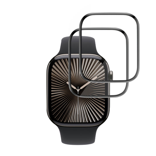 Folia ochronna Techsuit Nano Flex do Apple Watch Series 10 / 11 42mm, Zestaw 2 sztuki, Plastik, Czarna