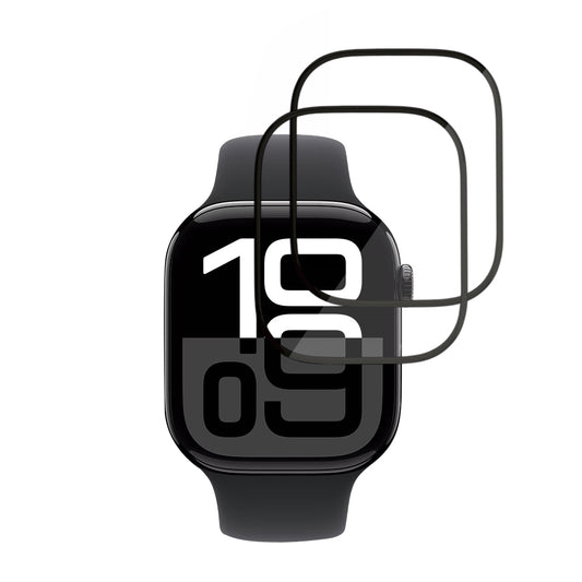 Folia Ochronna Techsuit Nano Flex dla Apple Watch Series 10 / 11 46mm, Zestaw 2 sztuki, Plastik, Czarna