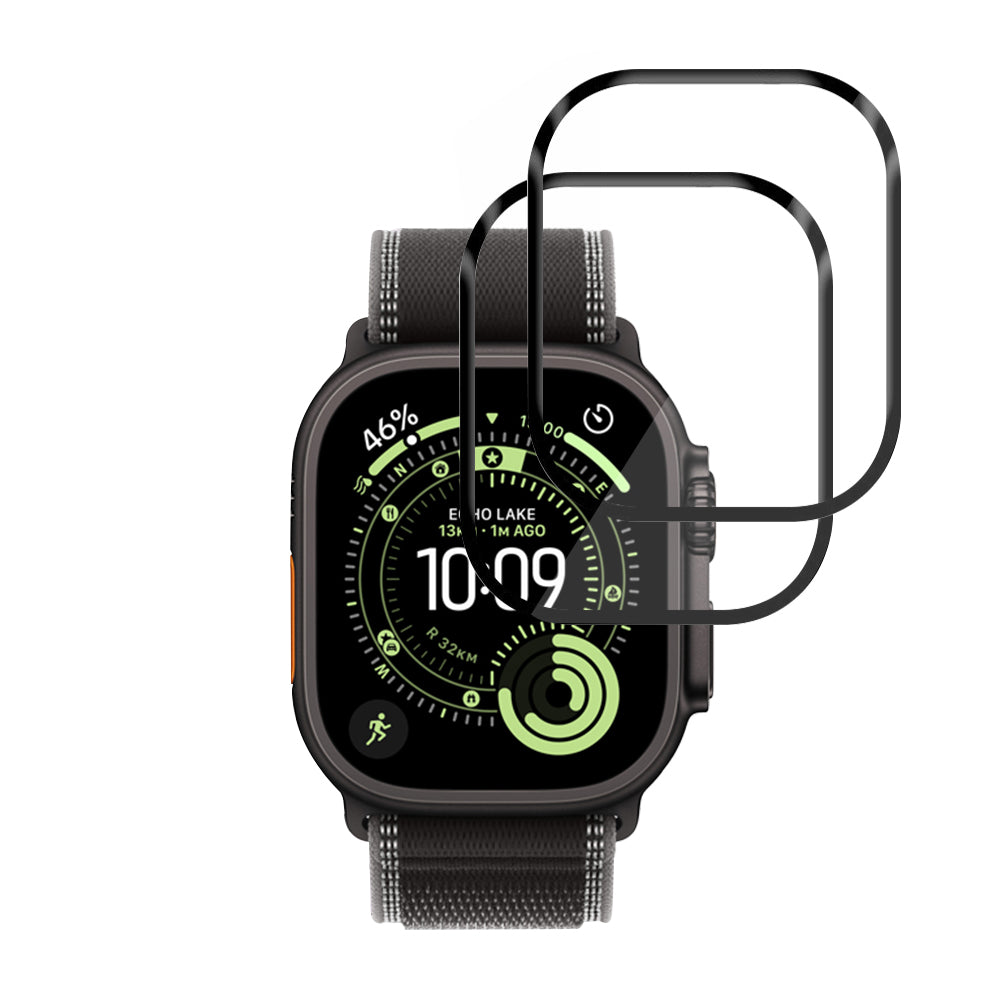 Folia Ochronna Techsuit Nano Flex dla Apple Watch Ultra Series, Zestaw 2 sztuki, Plastik, Czarna