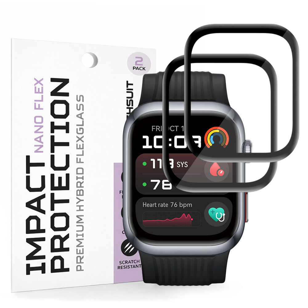 Folia Ochronna Techsuit Nano Flex dla Huawei Watch D2, Zestaw 2 sztuki, Plastik, Czarna