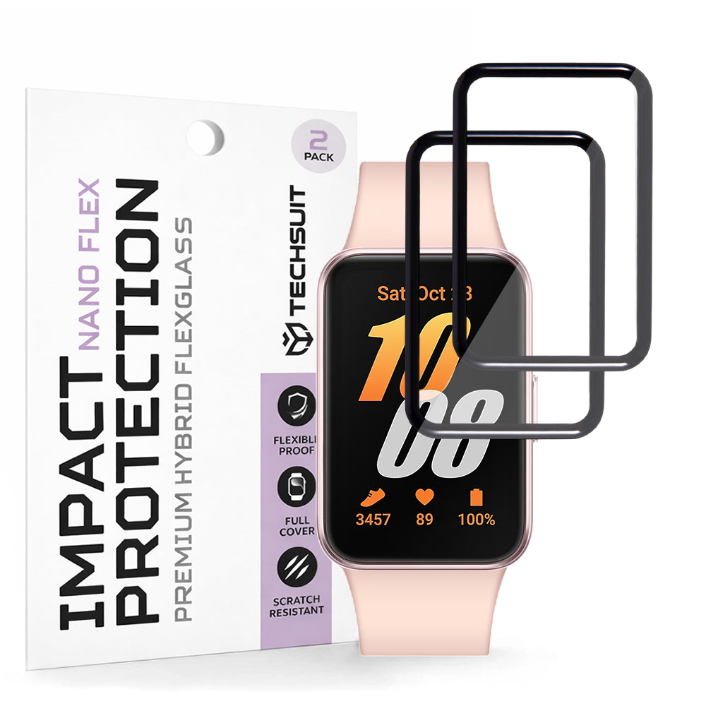 Folia ochronna Techsuit Nano Flex do Samsung Galaxy Fit3 R39M, zestaw 2 sztuki, plastik, czarna