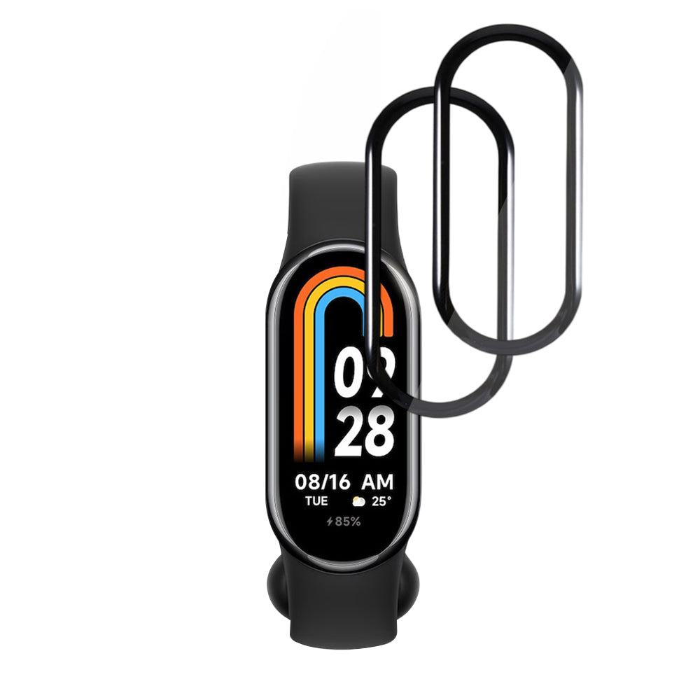 Folia Ochronna Techsuit Nano Flex dla Xiaomi Smart Band 8, Zestaw 2 sztuki, Plastik, Czarna