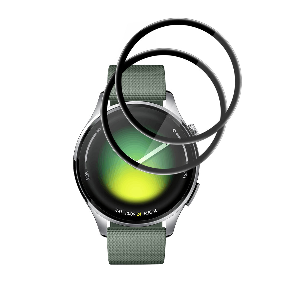 Folia Ochronna Techsuit Nano Flex do Xiaomi Watch 5, Zestaw 2 sztuki, Plastik, Czarna