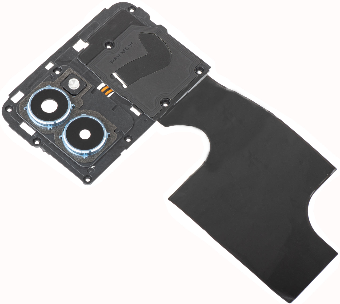 Szkło Kamery Tył - Błysk - Wewnętrzna Ramka - Antena NFC HMD Pulse Pro, z Ramką, Srebrny, Service Pack 286954396