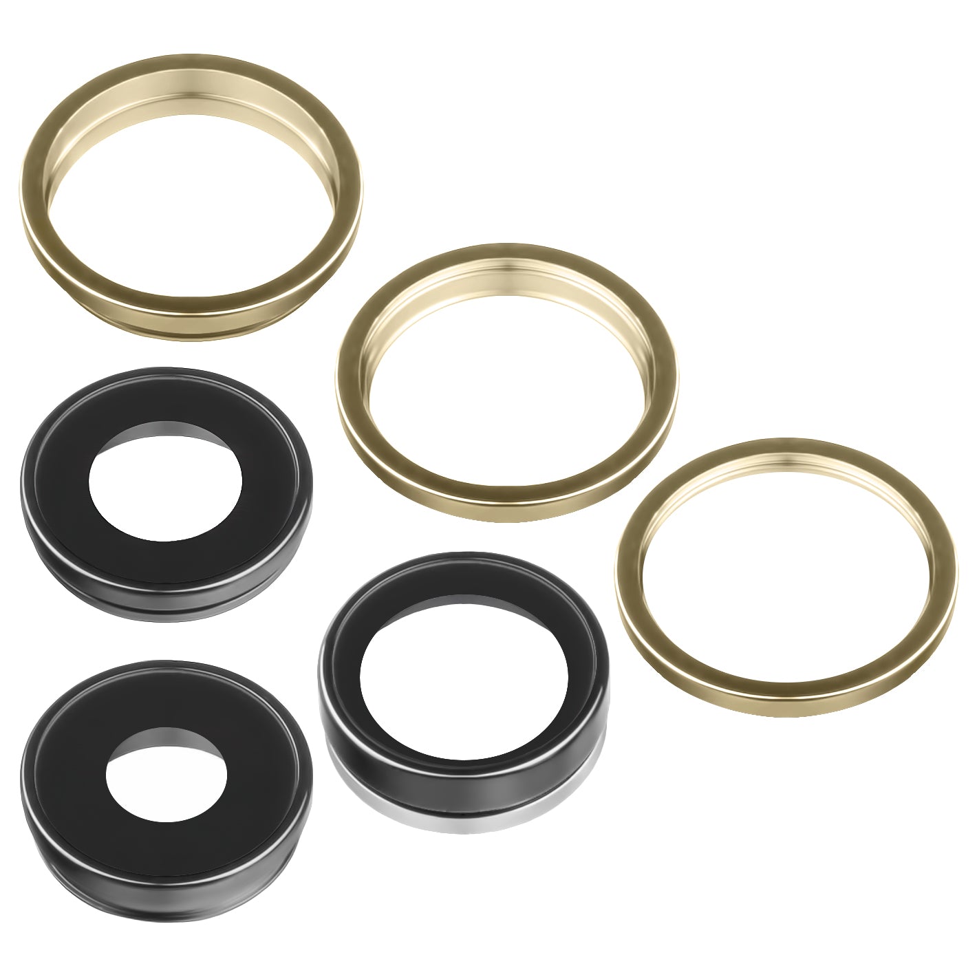 Szkło Aparatu Tylnego Apple iPhone 13 Pro Max / 13 Pro, Wide + UltraWide + Telephoto, z Ramką, Złote