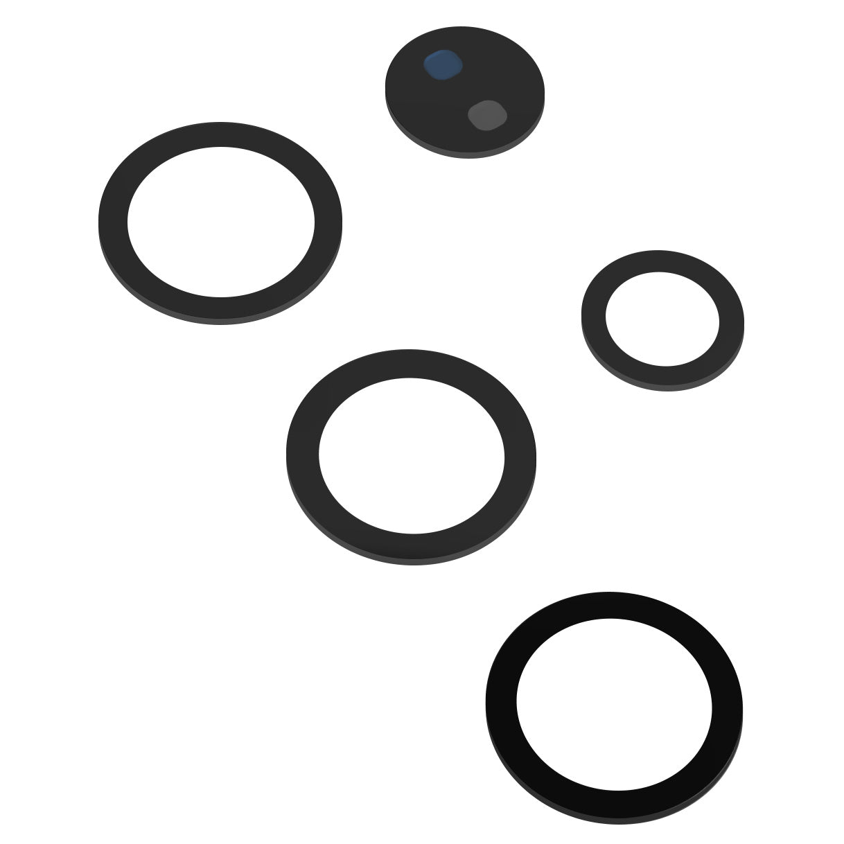 Szkło Aparatu Tylnego Samsung Galaxy S22 Ultra 5G S908, Laser + Telephoto + Telephoto Periscope + UltraWide + Wide, Czarne