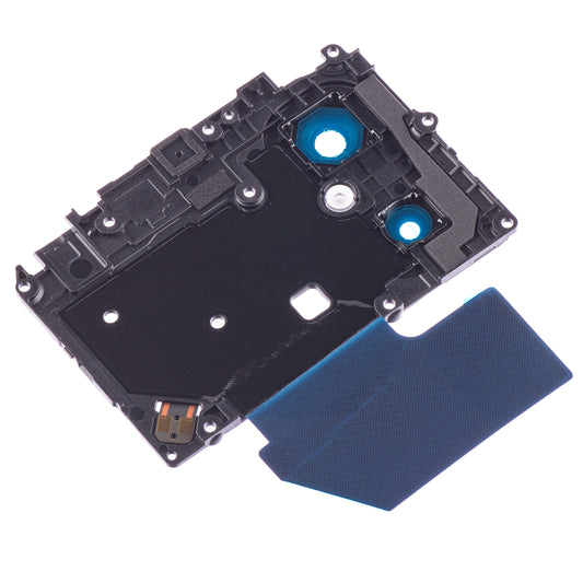 Szkło tylnego aparatu Xiaomi Redmi 12C, Wide+Depth + Blitz, z ramką, czarne