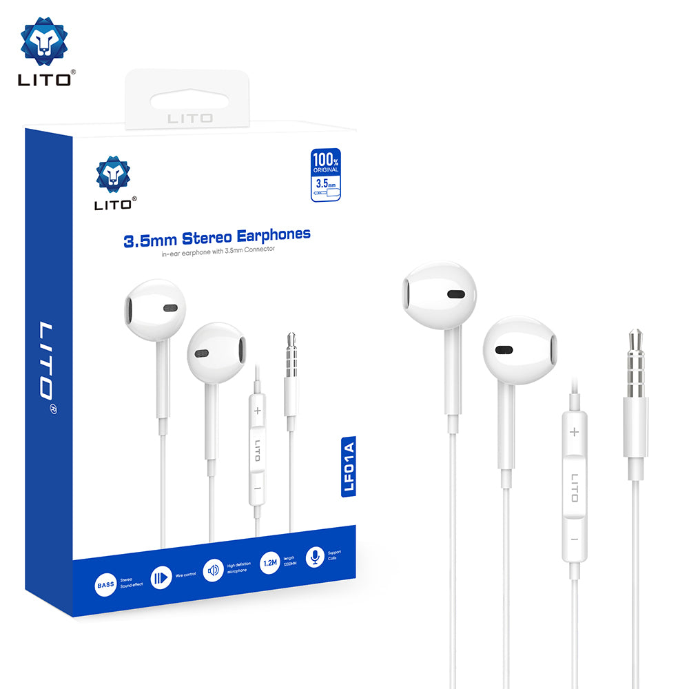 Handsfree 3.5mm Lito LF01A, Biały