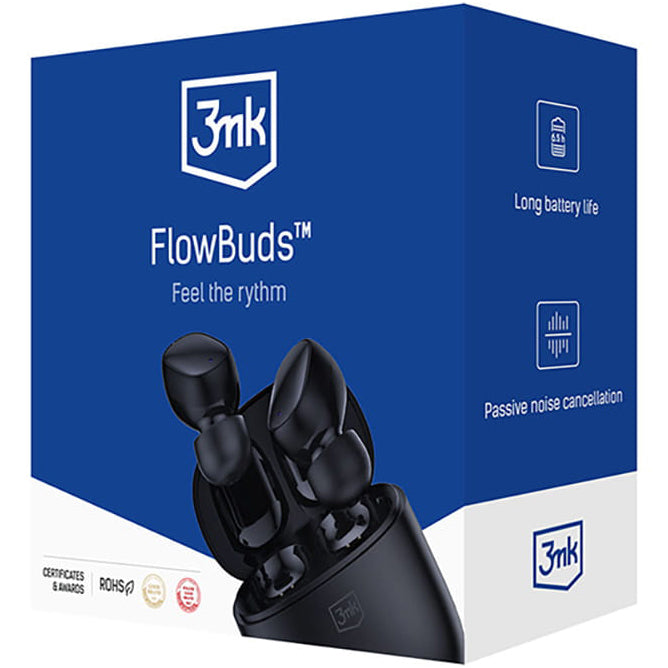 Bezprzewodowe słuchawki Bluetooth 3MK FlowBuds, TWS, Czarne