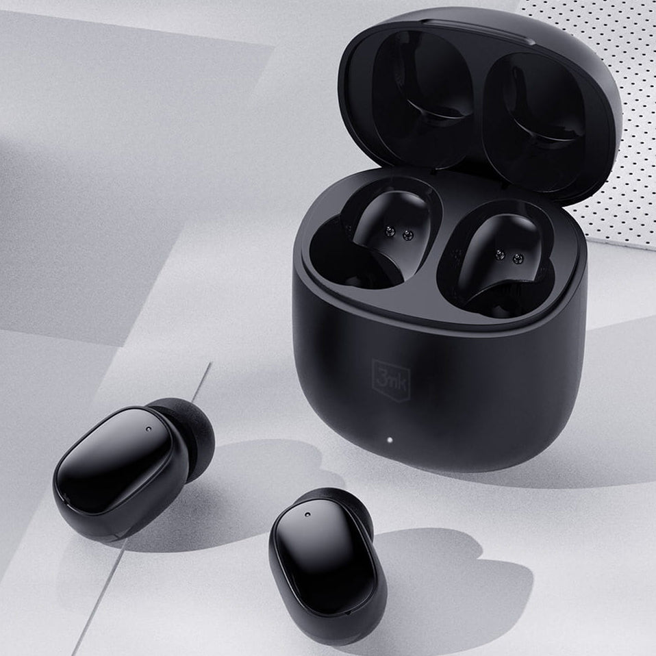 Bezprzewodowe słuchawki Bluetooth 3MK FlowBuds, TWS, Czarne