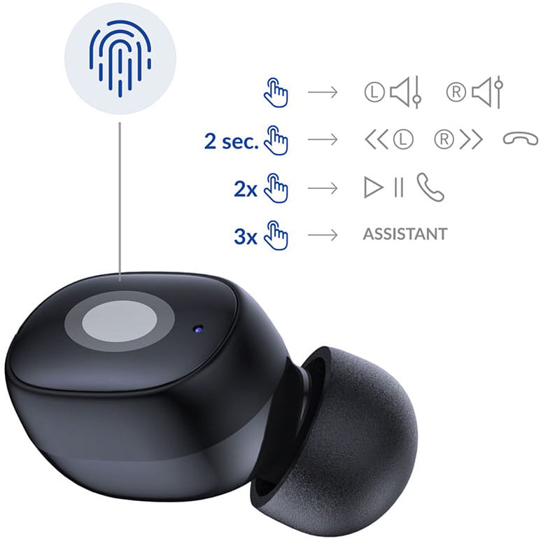 Bezprzewodowe słuchawki Bluetooth 3MK FlowBuds, TWS, Czarne
