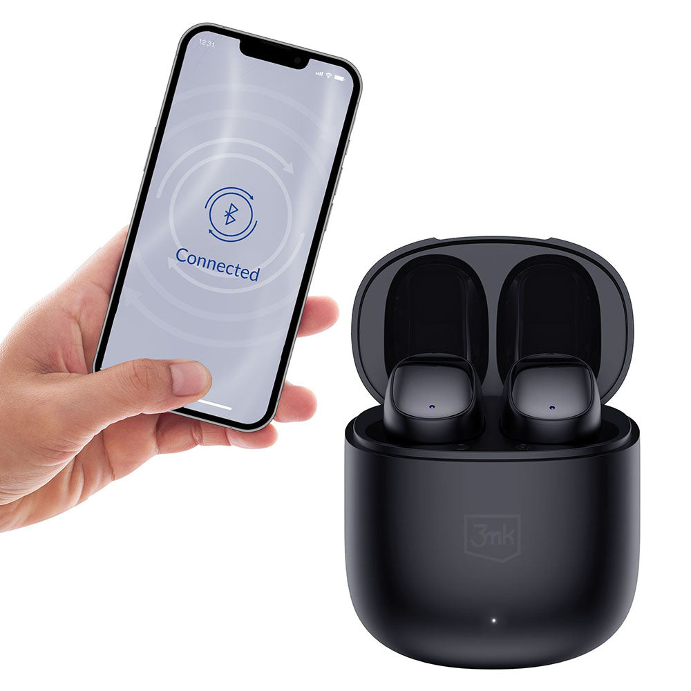 Bezprzewodowe słuchawki Bluetooth 3MK FlowBuds, TWS, Czarne