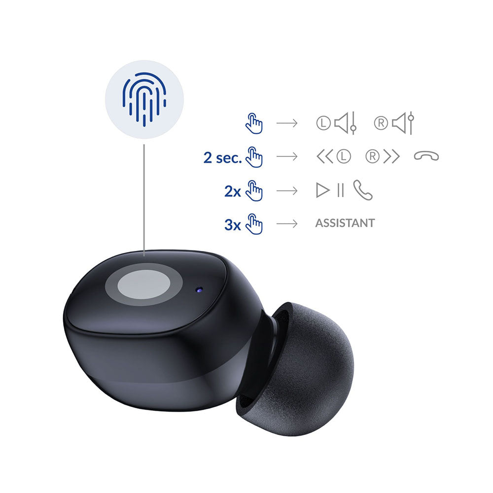 Bezprzewodowe słuchawki Bluetooth 3MK FlowBuds, TWS, Czarne