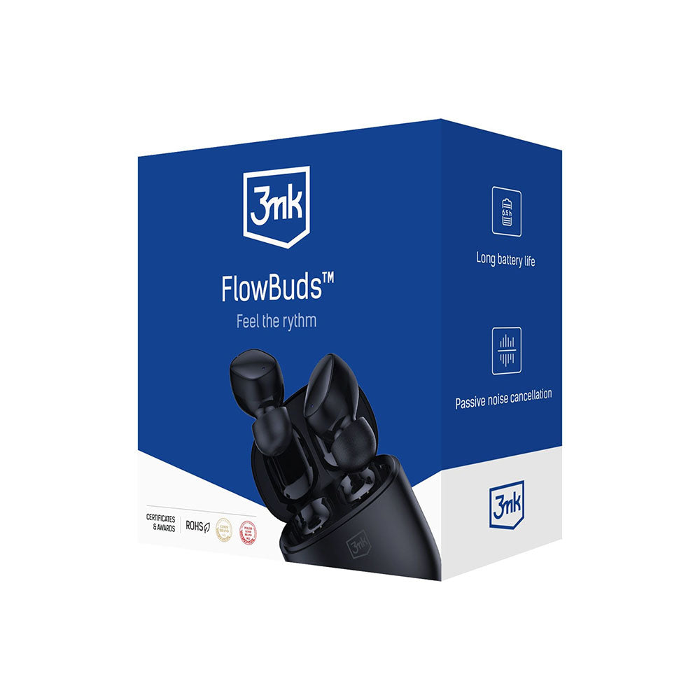 Bezprzewodowe słuchawki Bluetooth 3MK FlowBuds, TWS, Czarne