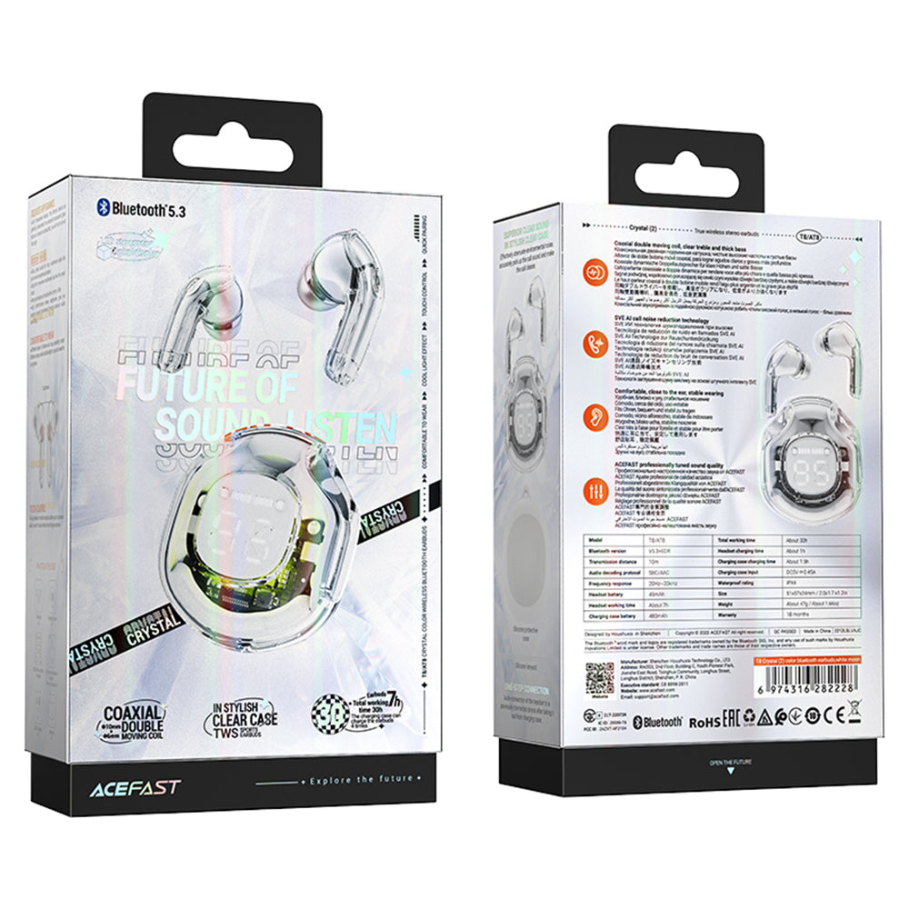Handsfree Bluetooth Acefast T8, TWS, Biały