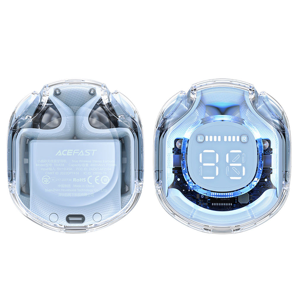 Handsfree Bluetooth Acefast T8, TWS, Niebieski