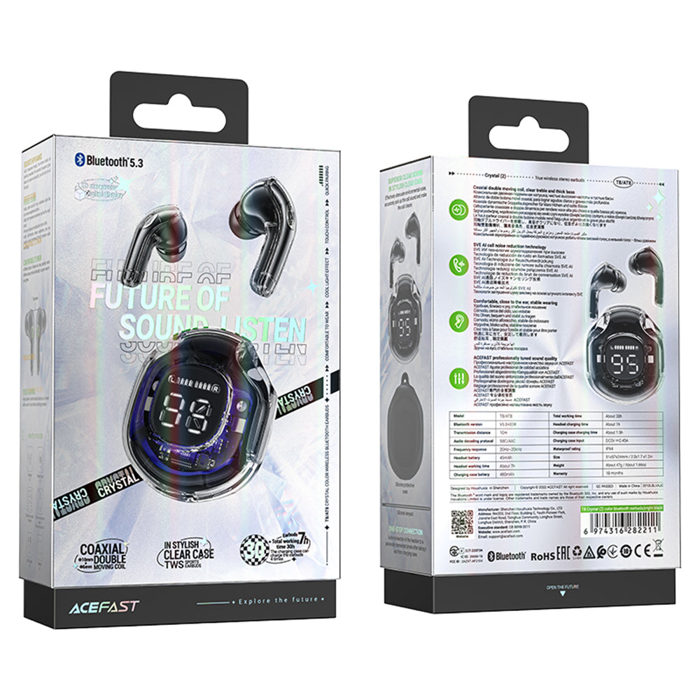 Handsfree Bluetooth Acefast T8, TWS, Czarny
