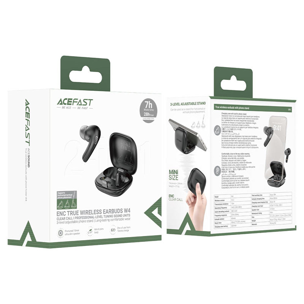 Handsfree Bluetooth Acefast W4, TWS, Beżowy