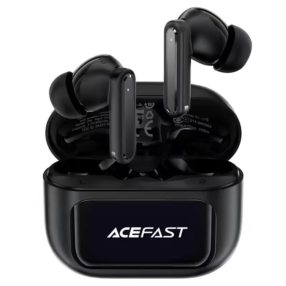Bezprzewodowy zestaw słuchawkowy Bluetooth Acefast W6, TWS, ANC, Czarny