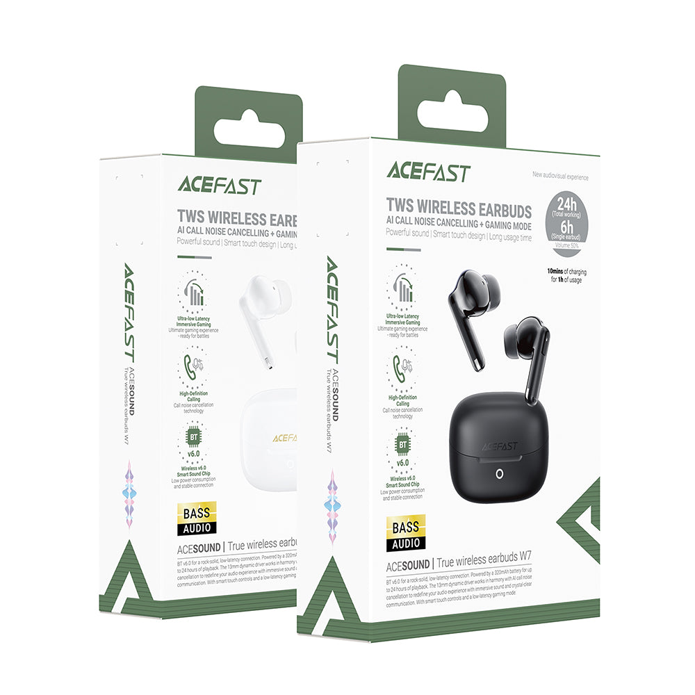 Handsfree Bluetooth Acefast W7, TWS, Czarny