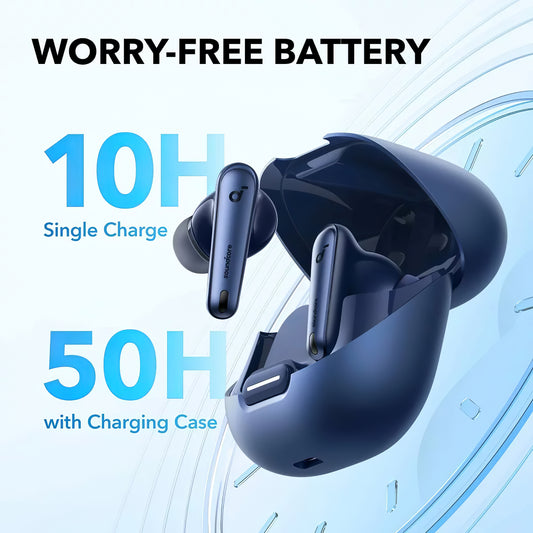 Zestaw głośnomówiący Bluetooth Anker SoundCore Liberty 4 NC, TWS, ANC, MultiPoint, niebieski A3947G31