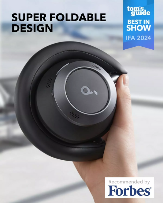 Zestaw słuchawkowy Bluetooth Anker SoundCore Space One Pro, A2DP, ANC, Czarny, Odnowiony A3062G11