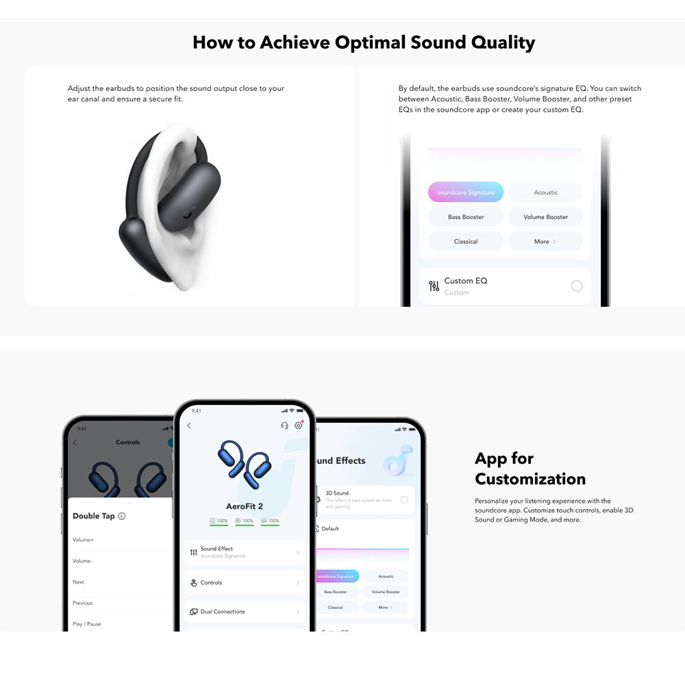 Handsfree Bluetooth Anker SoundCore AeroFit 2, TWS, Niebieski A3874G31
