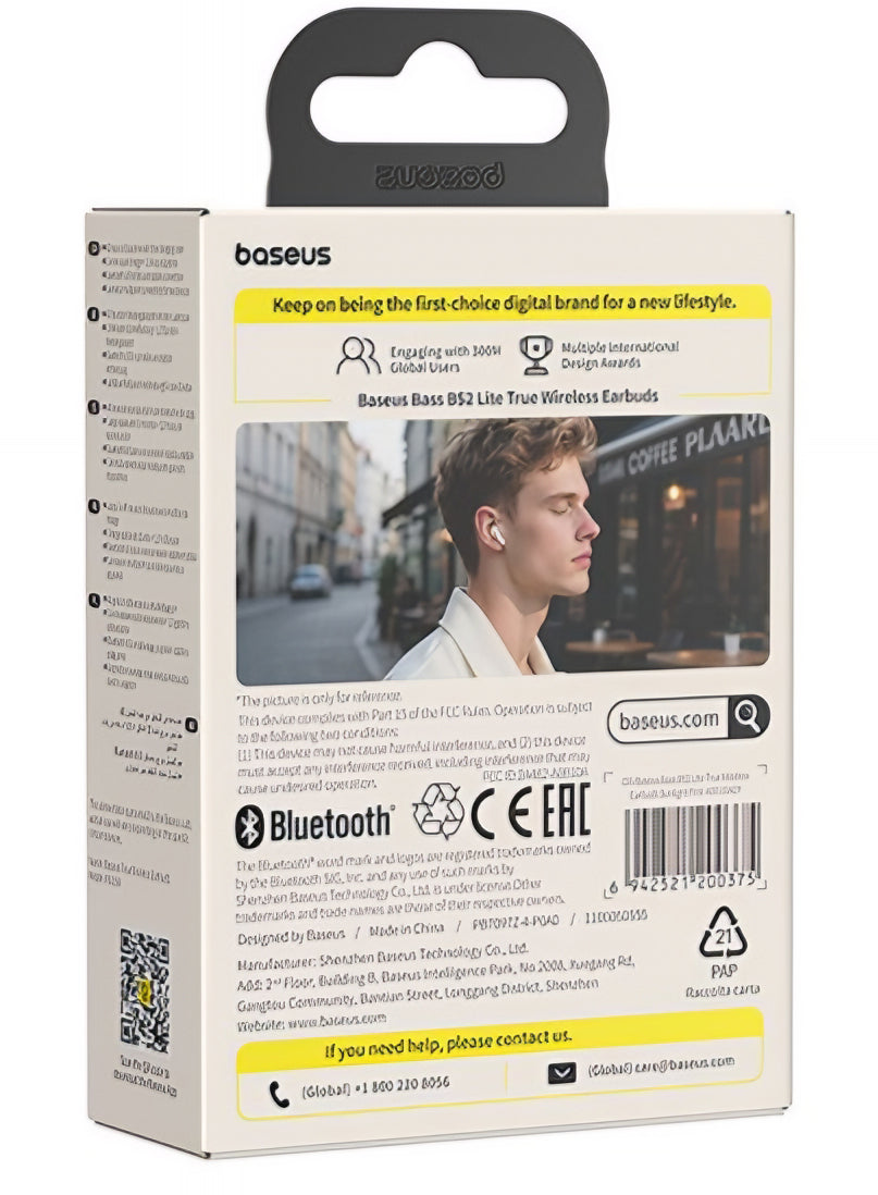 Handsfree Bluetooth Baseus Bowie Bass BS2 Lite, TWS, Różowy A0010A07