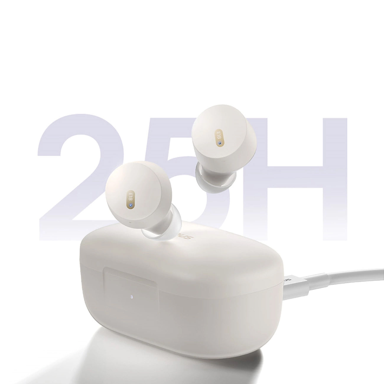 Zestaw słuchawkowy Bluetooth Baseus Bowie E18, TWS, biały A00023800223-00