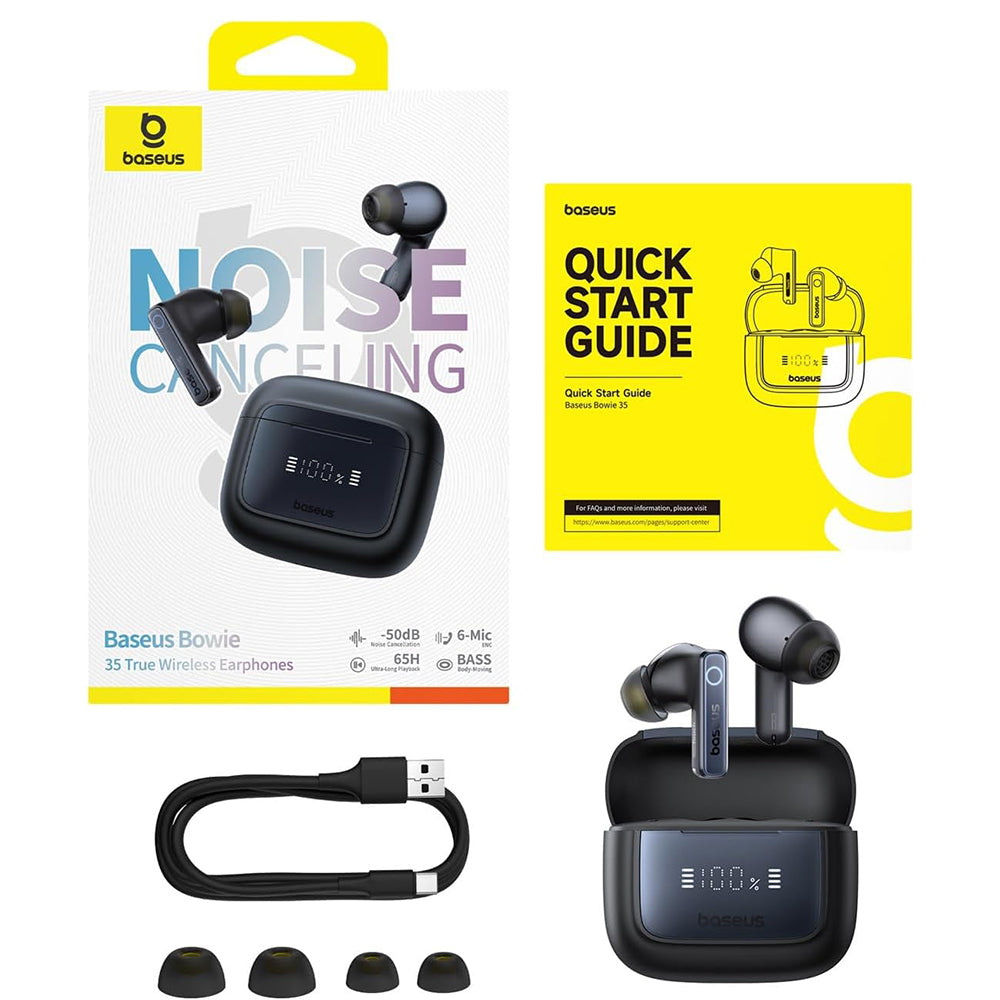 Handsfree Bluetooth Baseus Bowie 35, TWS, Czarny A00073800123-00