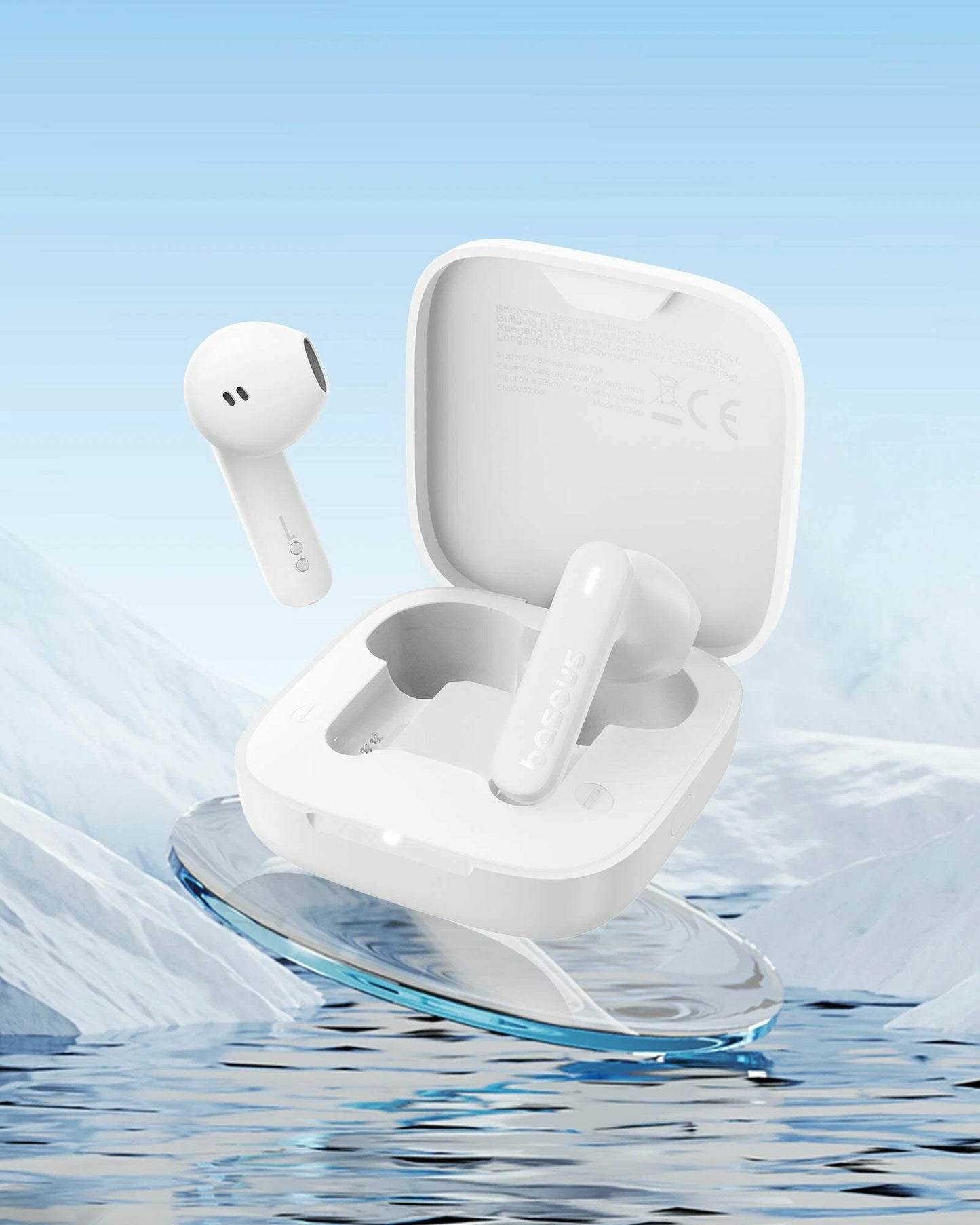 Zestaw głośnomówiący Bluetooth Baseus Bowie E16, TWS, biały A00061900223-00