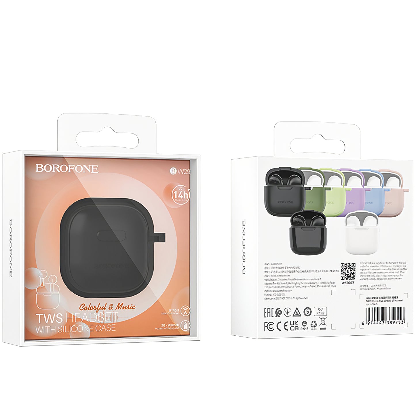 Zestaw słuchawkowy Bluetooth BW29, TWS, czarny