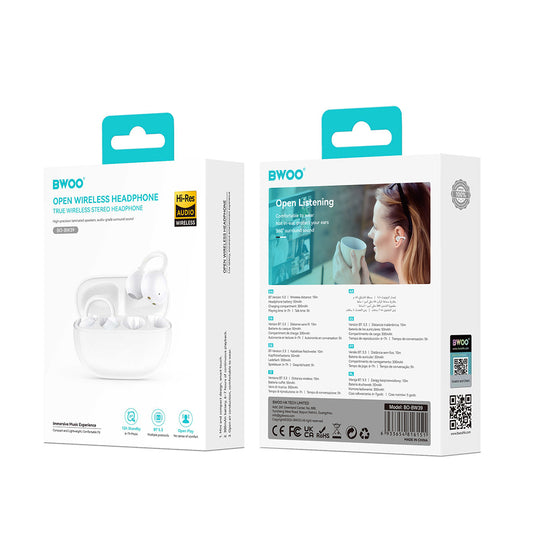 Zestaw słuchawkowy Bluetooth BWOO BW39, TWS, biały