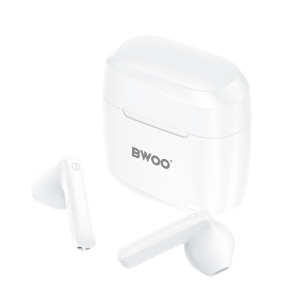 Zestaw słuchawkowy Bluetooth BWOO BW94, TWS, biały