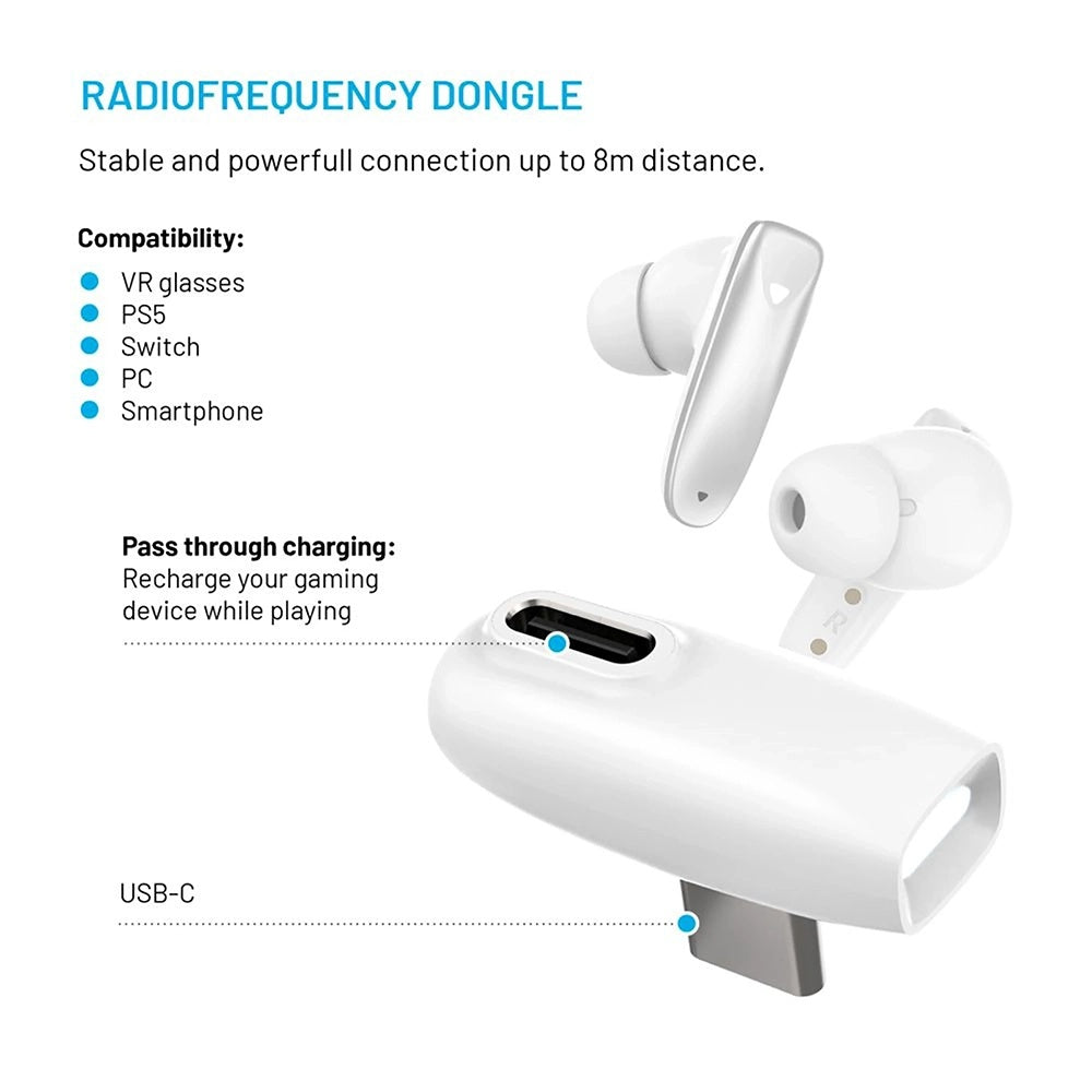 Handsfree Bluetooth Fixed Pods, TWS, Biały