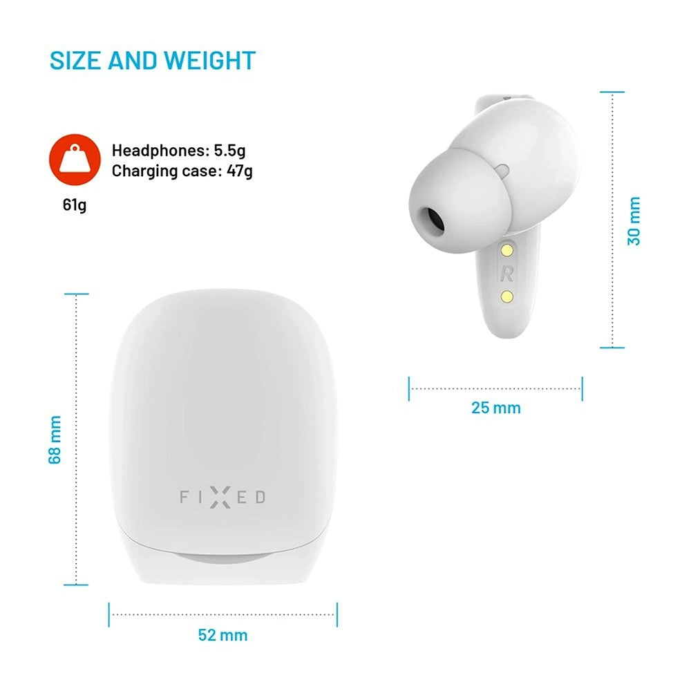 Handsfree Bluetooth Fixed Pods, TWS, Biały